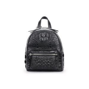 Petite quantité pas cher unisexe vert taille moyenne sac à dos en cuir de crocodile véritable