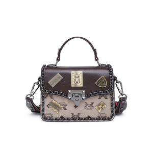 2022 nouvelle mode badge sac à main tendance polyvalent une épaule messager petit sac carré haute qualité en cuir femmes sac